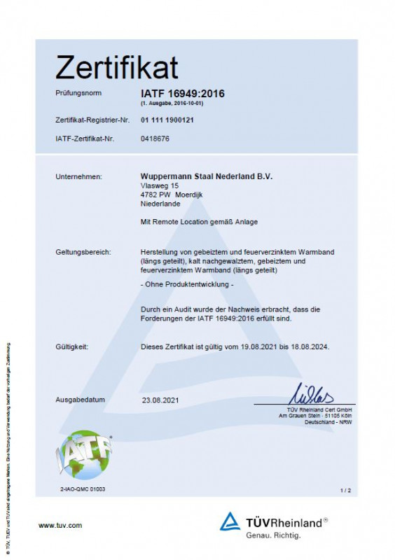 Wuppermann_IATF_16949_Zertifikat_DE