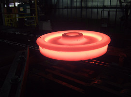 Railway wheel after the heat treatment process in the ANDRITZ pusher-type kiln
